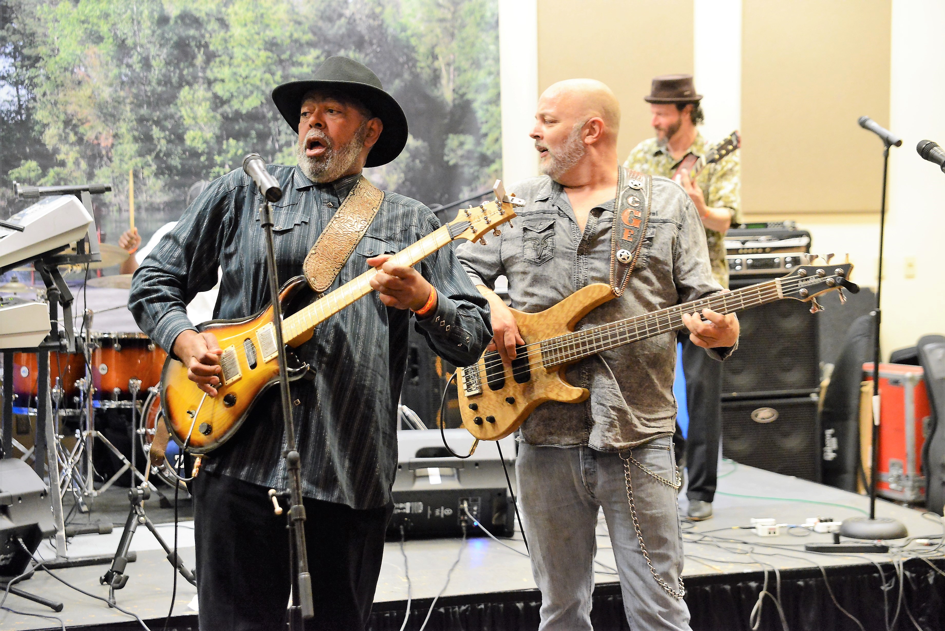 Zac Harmon at first Flint River Blues Fest — close-up at the mic